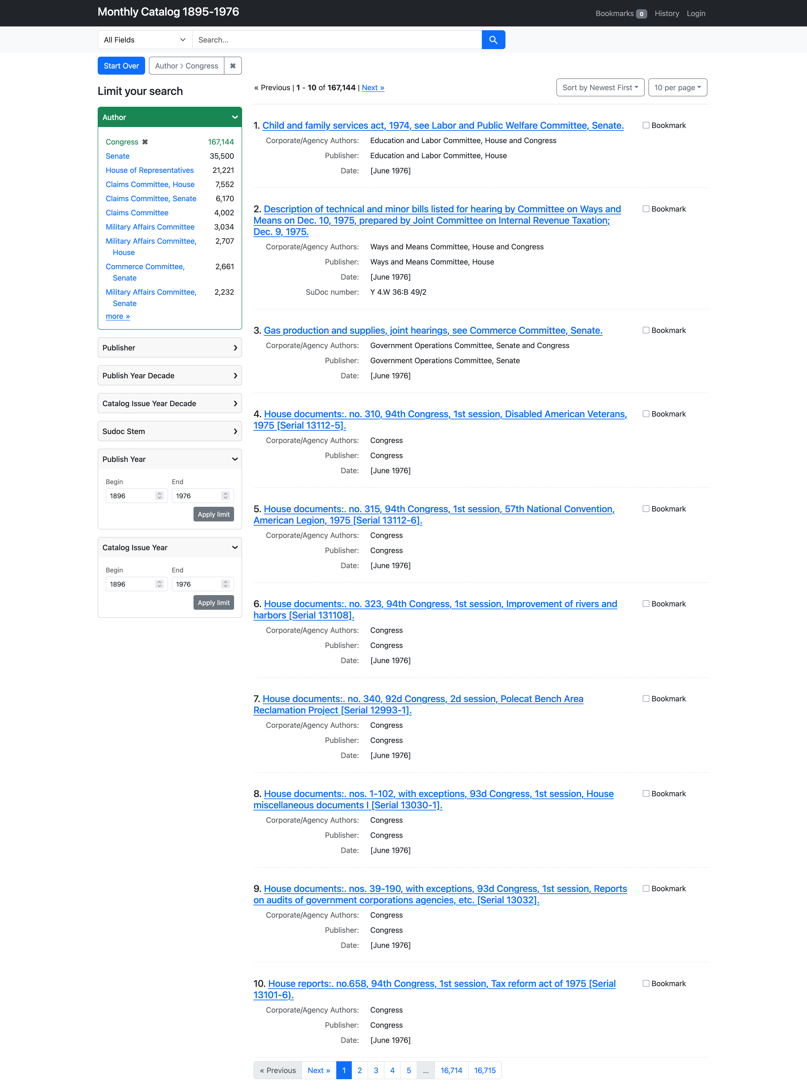 Monthly Catalog of U.S. Government Publications